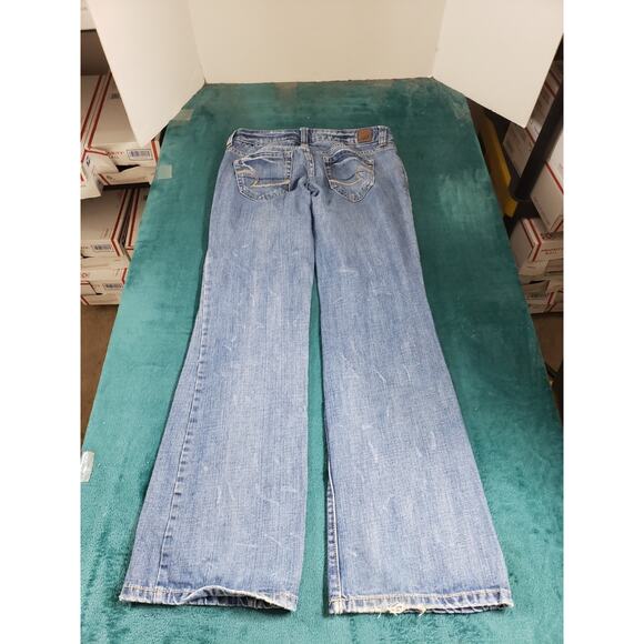 American Eagle Jeans Size 2 Womens Blue Stretch Pant Mid Rise Favorite Boyfriend - Picture 11 of 14
